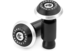 CXEPI Ø22mm (7/8") Contrappesi per manubrio,Set Moto Manubrio Blocco Manopole Tappo Alluminio universali Tappi Manubrio Mtb Bici,Argento
