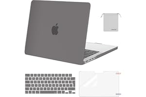 MOSISO Compatible avec MacBook Pro 14 M5 M4 M3 M2 M1 A3434 A3112 A3185 A3401 A2918 A2992 A2779 A2442 Pro/Max 2025-2021,Coque&Protection Clavier&Protecteur D'écran&Sac Rangement,Gris