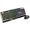 MSI VIGOR GK30 COMBO Gaming Keyboard (UK Layout) + Gaming Mouse Bundle - Mech-Membrane Switches, 6-Zone RGB Lighting Keyboard, Dual-Zone RGB Lighting Mouse, 5000 DPI Optical Sensor, Symmetrical
