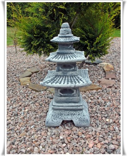 JAPAN LATERNE Yukimi STEINLATERNE Steinguss Pagode RANKEI GARTENLAMPE STEINLAMPE Frostfest - 2