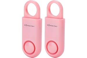 MOSAIC ALARM 2 Pack Personal Safety Alarm 130db User-Replaceable Battery SOS Emergency Loud Sound Siren Keychain Alert for Women, College Students, Children, Night Runner, Hiking, Camp, Bear Alarm. Pink