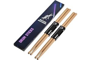 Aopoy Drum Sticks 5A 2 Pairs, Premium Hickory Wood Drumsticks,Drum Sticks for Electric Drums, for Kids, Beginners and Adults, with Beautiful Pack
