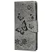 Produktbild tophung, PU-Geldbörse Leder Flip Case für Samsung Galaxy S9 Plus geprägt Blume Schmetterling mit Magnetverschluss Steckplätze Cash Halter Ständer Slim Fit Book Style Folio Cover für Samsung Galaxy S9 Plus