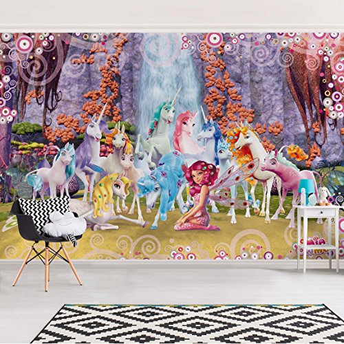 Kindertapeten – Vliestapeten – Mia and Me – Mia und Onchao mit den Einhörnern von Centopia – Fototapete Breit Vlies Tapete Wandtapete Wandbild 3D Fototapete, Größe HxB: 190cm x 288cm - 4