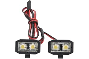 Leapiture 4 LED RC Headlight RC Spot Lamp RC Car Spotlights White Lighting Color 2.54JR Connector Removable Brackets for 1/10 5 To 7.4V