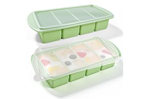 2 styck Silikon Frysform med Lock, Extra Stora Silikonbehållare för Frys, Behållare för att Förvara Soppor i Frys, Såser och Matberedningar, 1 Kopp/250 ml