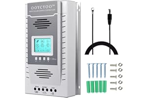 OOYCYOO MPPT 80A Solarladeregler 24V 12V Auto Max 100V DC Eingangssolarregler mit LCD Display und Temperatursensor, Funktioniert für Sealed, Gel, Flooded und Lithium.