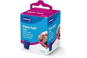 MOLICARE Peha-haft Color - Bande De Fixation Cohésive De Couleur Bleue - Facile à Poser - N'Adhère Pas À La Peau - Laisse Respirer La Peau - 6 cm x 4 m - 1 Unité