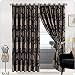 Produktbild Sunrise Betten Jacquard Ring oben (Betty Schwarz (Ring oben), 90" Breite x 90" Drop) Komplett gefüttert Vorhänge Fenster Behandlung Öse Vorhänge für Wohnzimmer mit 2 Riegel rücken (229 cm x 229 cm)