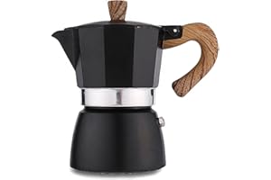 Retoteng Herd-Kaffeemaschine, Espressokocher für 3 Tassen, Aluminium-Mokkakanne, kleine 142 ml Kaffeemaschine, manuelle kubanische Kaffeemaschine, italienische Espresso-Kaffeekanne für
