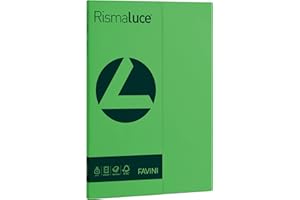 Favini A69D144 Rismaluce colore VERDE confezione da 100 fogli di carta da 90gr Formato A4 (21x29,7 cm) Made in Italy
