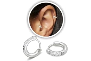 LunarCharm 1 Paar kleine goldene Creolen, 18 Karat vergoldet mit chirurgischem 316L-Stahl, Scharnier-Creolen für Knorpel, Helix, Tragus, Ohrläppchen, leichte hypoallergene Ohrringe