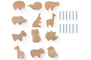 LATRAT 12 Stk Schrankknöpfe Holz, Dekoration für Schrankknäufe, Knauf für Kinderschrank, Holzgriffe für Schränke, Möbelknopf für Schubladen, Schrank, Kommode, Holzfarben 12