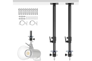 Ramię wysięgnika do montażu ściennego, regulowany uchwyt sufitowy Foccalli z elastycznym obrotem o 360° i gwintem 3/20.3 cm 1/10.2 cm do oświetlenia studia fotograficznego, softbox, aparatu, parasola