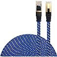 CAT8 Ethernet Cable 【1 Year Hassle-Free Warranty】DanYee Nylon Braided High Speed LAN Network Patch Cable 40Gbps 2000Mhz S/FTP LAN Wires [Fluke Certified] CAT8 RJ45 Ethernet Cable (3M, BLUE)