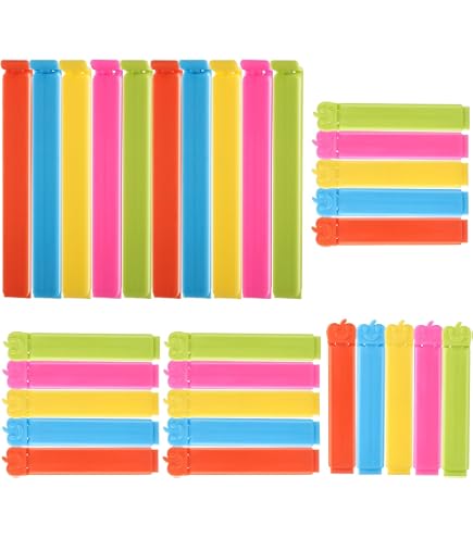 12 Tütenclips – Farbig (rot, Grün, Blau) – 6x2,1 Cm – Luftdicht Für Snacks & Gefrierbeutel