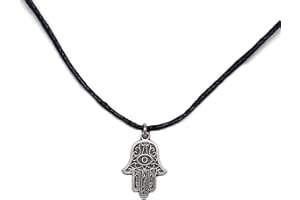 MYSTIC JEWELS - Ciondolo a mano di Fatima (Hamsa) per buona fortuna e malocchio, donne e uomini, regalo