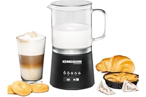 ROMMELSBACHER MS 625 spieniacz do mleka, elektryczny, 250 ml, do spieniania, 500 ml do mieszania, szklany dzbanek, 5 programów, spienianie lub mieszanie na gorąco i zimno