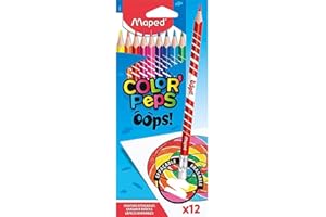 MAPED Pastelli Cancellabili Oops X12 Con Gomma Incorporata Color Peps