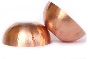 De Kulture Works Hand Made Copper Bowls Set Of 2 - 4.5X2 DH (Inches) Aroma Diffuser Bowl For Gifts Air Freshener Floating Candles Bowl Cereal Bowl