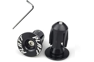 PLATT Bike Bar End Plugs Aluminum MTB Road Bike BMX Handlebar End Caps (Black,1 Pair)