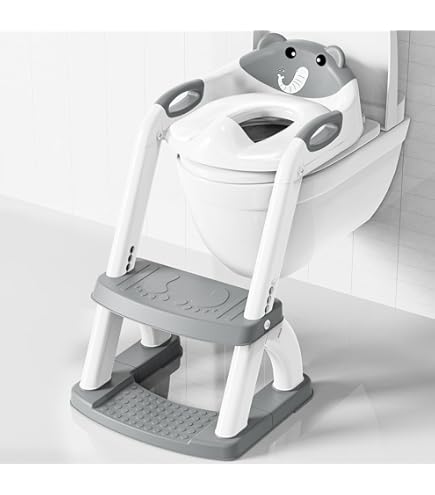 Jool Baby Products Zindelijkheidstrainingszitje voor jongens en meisjes met handgrepen, geschikt voor ronde en ovale toiletten, antislip met spatbescherming, inclusief gratis opberghaak