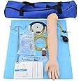 jjff Arm IV Practice Model, Intravenous Practice Arm Kit, Phlebotomy Venipuncture Training Arm for Nurse Apprentice Doctor Intravenous Injection,Infusion,Blood Drawing.