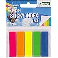 D.RECT Adhesive Strips Page Marker Index Sticky Marker Film Text Strips PET Film 45 x 12 mm 5 x 25 Strips 800084 Multicolor