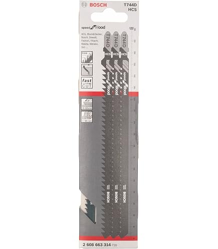 Lames De Scie Sauteuse Bosch T 1044 DP - Lot De 3 Pour Bois Tendre Et Matériaux épais