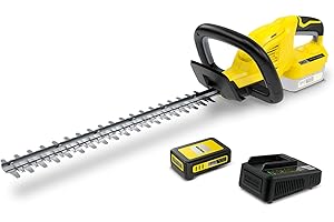 Kärcher 18 V Cordless Hedge Trimmer HGE 18-45 Battery Set, Include 18 V/2.5Ah Battery and Fast Charger, Cutting Length: 45 cm, Diamond-ground Blade, Weight: 2.68 kg, Power: Max 250 m