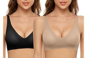 Yutdeng Senza Ferretto Reggiseno Sportivo Intimo da Donna Regiseni a Coppa Morbida Bra Senza Cuciture Bralette Rimovibili Comoda Lisca Cotone Lingerie per Corsa Yoga