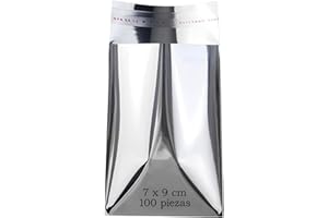 ONLY FAITH 100 Sobres Metalizados Plateado con cierre Autoadhesivo Bolsa metalizada Colores para regalo oficina e invitaciones Invitados de Boda Tarjeta Eventos (Plateado Brillo, 7 x 9 cm (100 pcs))