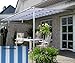 Produktbild LECO Vlexy Standard Terrassenüberdachung 3 x 4m Standmarkise Sonnenschutz Sonnensegel Venezia Blau gestreift