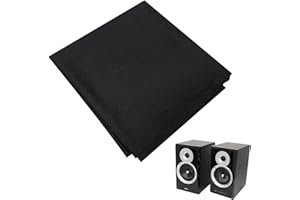 HELWEET Haut Parleur Grill Tissu, Tissu à la Poussière Haut Parleur, Housses de Protection pour Haut Parleurs, Protégez Votre Équipement D'enceintes de la Poussière, des Rayures et des Dommages, 1.6m x 0.5m