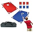 LWLSWB,Children's Bean Bag Throwing Game, Adult Portable Toy Bean Bag Game Set, Preschool Outdoor Home Games, Garden Games Double Rack Sandbag Throwing with Zipper Storage Bag and Six Bean Balls