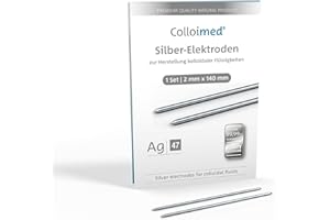 Colloimed Electrodos de plata de varillas XL maciza para colloimed Collection oidma ster cm1000 - Longitud Ideal para 1 L Relags - Vasos Plata coloidal establecer