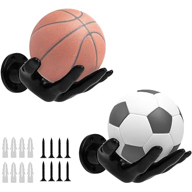Lot De 4 Supports à Balles - Présentoir Pour Ballons De Football, Rugby, Basket - Base Colorée En PP