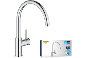 GROHE Robinet de cuisine évier Start, bec haut, rotation bec 360°, robinet installation et nettoyage facile, conduit sans plomb et nickel, chromé, 31553001 (Import Allemagne)