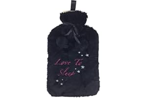 Hari Deals Hot Water Bottle With Soft Plush Fur Knitted Fleece Removable Cover