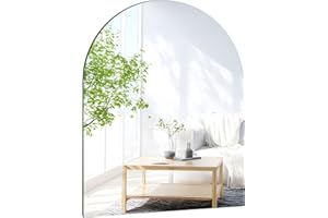 ‎TSKDKIT TSKDKIT HD Bogen Wandspiegel Selbstklebender Glasspiegel 50x40cm Dekorative Rahmenlos Halbkreisförmig Spiegel Groß für WC, Bad, Ankleide, Wohn- und Schlafzimmer