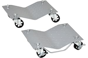 ‎DURHAND DURHAND Rangierheber 2 Stücke 680Kg Rangierhilfe Reifenwechsel Wagenheber mit 4 Rollen für Auto PKW Grau 40,5L x 30B x 13,5H cm