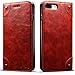 Produktbild SUTENI iPhone 7 Plus 8 Plus Hülle,PU Leder [Magnetverschluss] Folio Flip Stand Wallet Brieftasche [Kick-Stand] Kredit Kartenschlitz Schutzhülle für iPhone 7 Plus/iPhone 8 Plus - Rot Braun