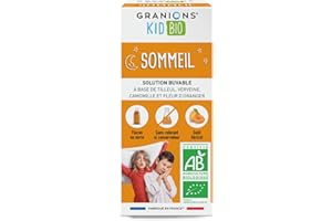 GRANIONS KID BIO - SIROP SOMMEIL ENFANT - Fabriqué en France - Certifié BIO - Goût Abricot - Formule naturelle à base de sirop d'agave - Dès 3 ans - Flacon 125 ml