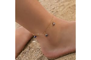 Inateannal Colored Crystal Anklet Boho Cubic Zirconia Ankle Bracelet Dainty Beach Foot Chain Jewellery for Women and Girls