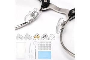 ILLUVA Brillen Reparatur Set, 25 Paar Nasenpads Silikon Schraubbrillen Nasenpads für Brillen, mit Schrauben Pinzette und Brillenputztüche
