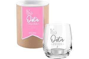 ‎4YOU DESIGN 4you Design Windlicht Osterfeuer to go mit Geschenkbox, Geschenkidee zu Ostern, Ostergeschenk Erwachsene, Eltern, Oma oder Kollegen, Teelichthalter Mitbringsel zu Ostern