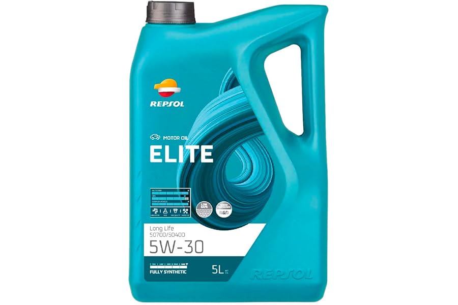 REPSOL aceite lubricante sintético de larga duración (Long Life) para coche ELITE LONG LIFE 50700/50400 5W-30 5L