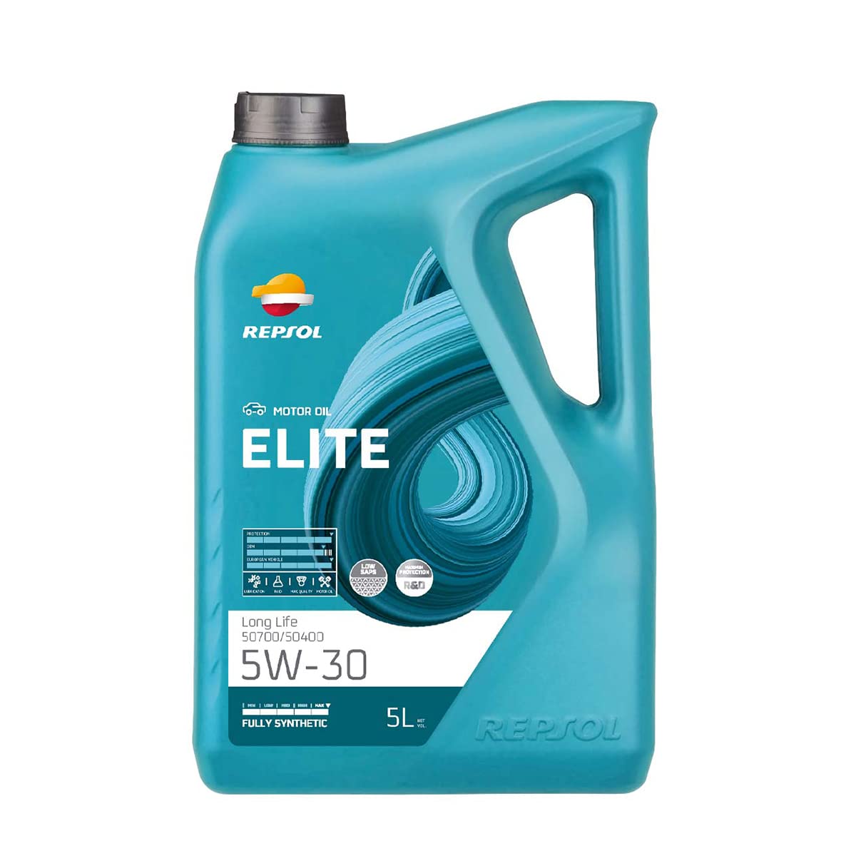 REPSOL aceite lubricante sintético de larga duración (Long Life) para coche ELITE LONG LIFE 50700/50400 5W-30 5L