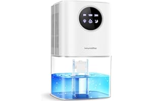 Deumidificatore Casa Anti Muffa, PKBOSS 1700ML Portatile Mini Deumidificatori Silenzioso Elettrico con Luce LED a 7 colori/Timer/Spegnimento Automatico per la Bagno/Ambiente/Cantina/Camera-Bianco