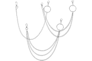 hocadon 3 Piezas Cadena De Pantalones Punk, Hip Hop Cadenas de Jeans, Cadena de Billetera para Hombres y Mujeres(Tres Estilos)